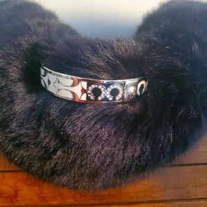 Coach Gold-plated Patchwork Pave Bangle